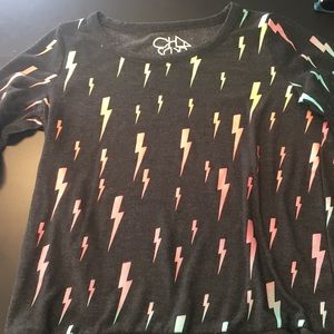 Neon Lightning print sweater